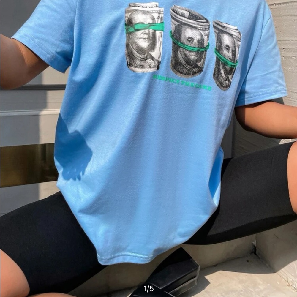 Letter Graphic Drop Shoulder Tee blue